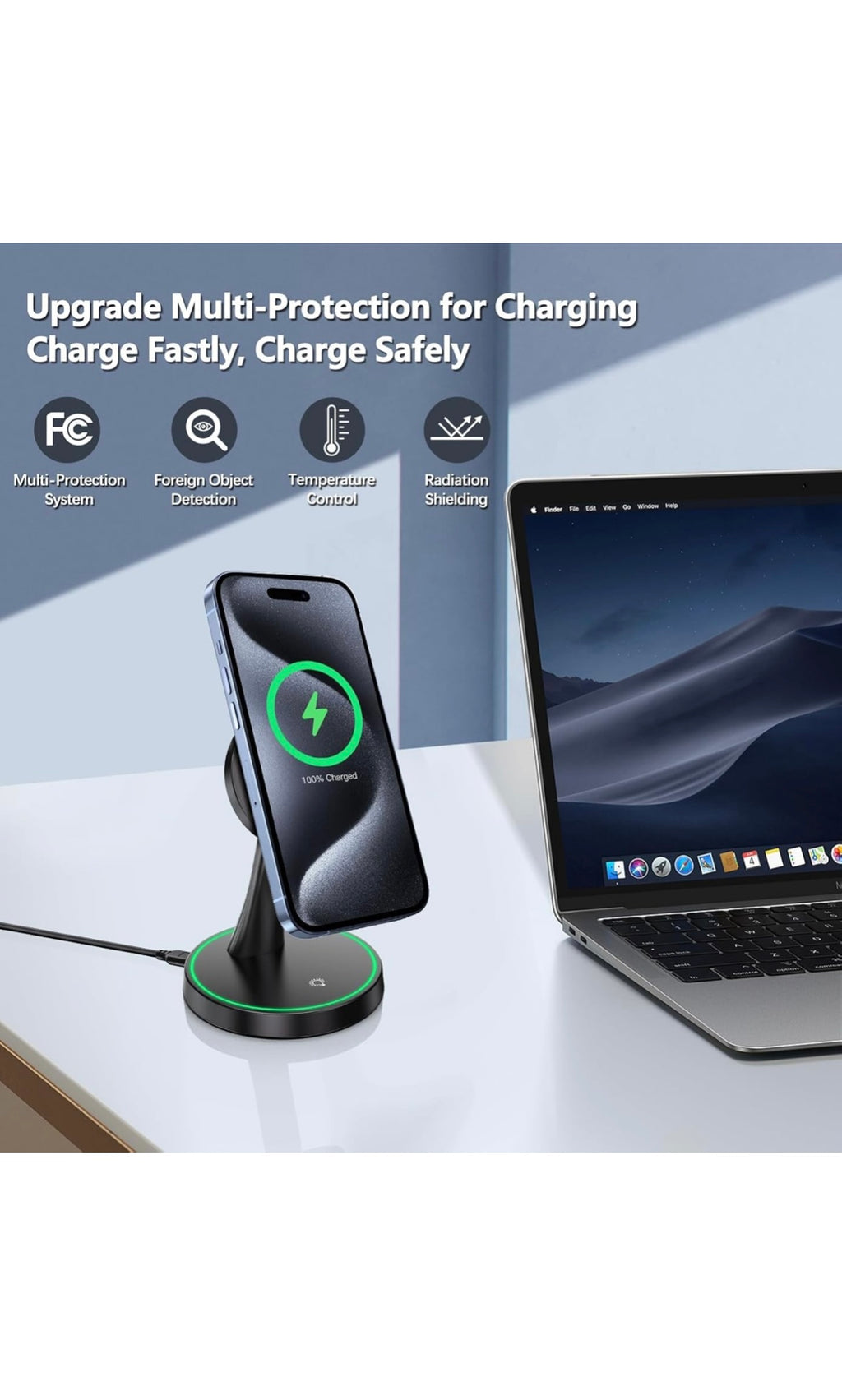 Magnetic wireless charger stand 2 pack