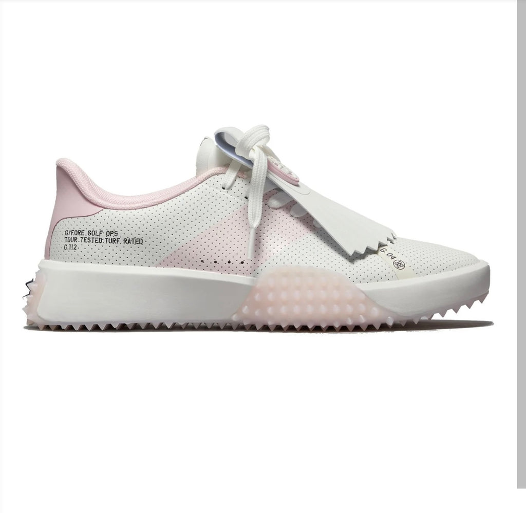 G/FORE PERFORATED KILTIE G.112 LADIES GOLF SHOES SNOW/BLUSH. Size 6.5