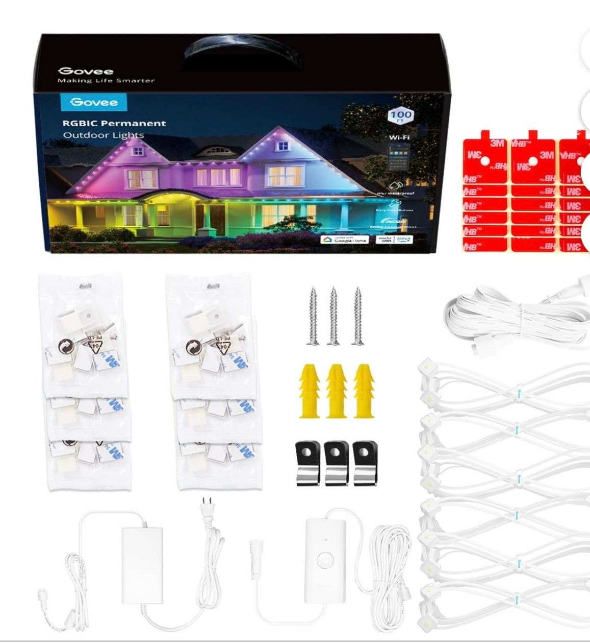 Govee RGBIC 100FT Permanent Outdoor Lights.