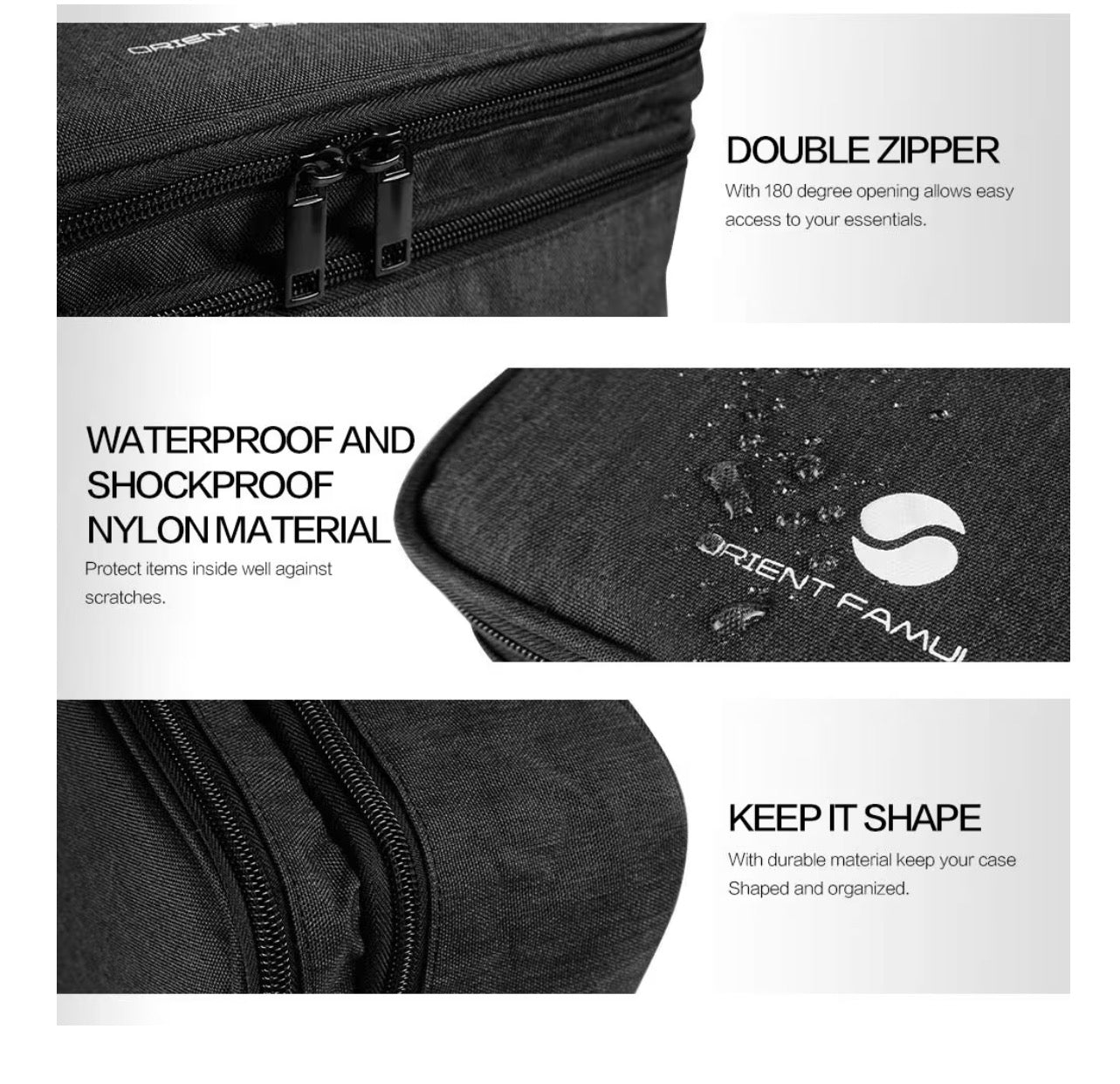 Travel Electronics Organizer, Waterproof Cable Organizer Bag for Electronic Accessories Double Layer Large Shockproof Cable Storage Bag for Cord, Power Bank, Tablet(Up to iPad 11 inch) - Black
