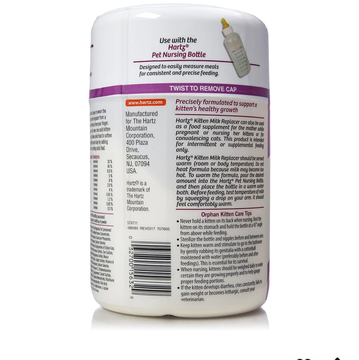 Hartz Powdered Kitten Milk Replacer Formula - 11Oz