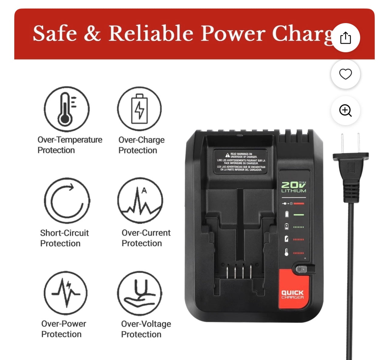 Zhazpor Charger Replacement compatible with Black and decker.