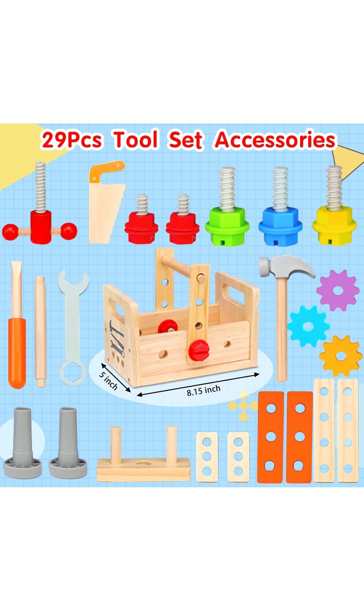 Kids tool set wooden