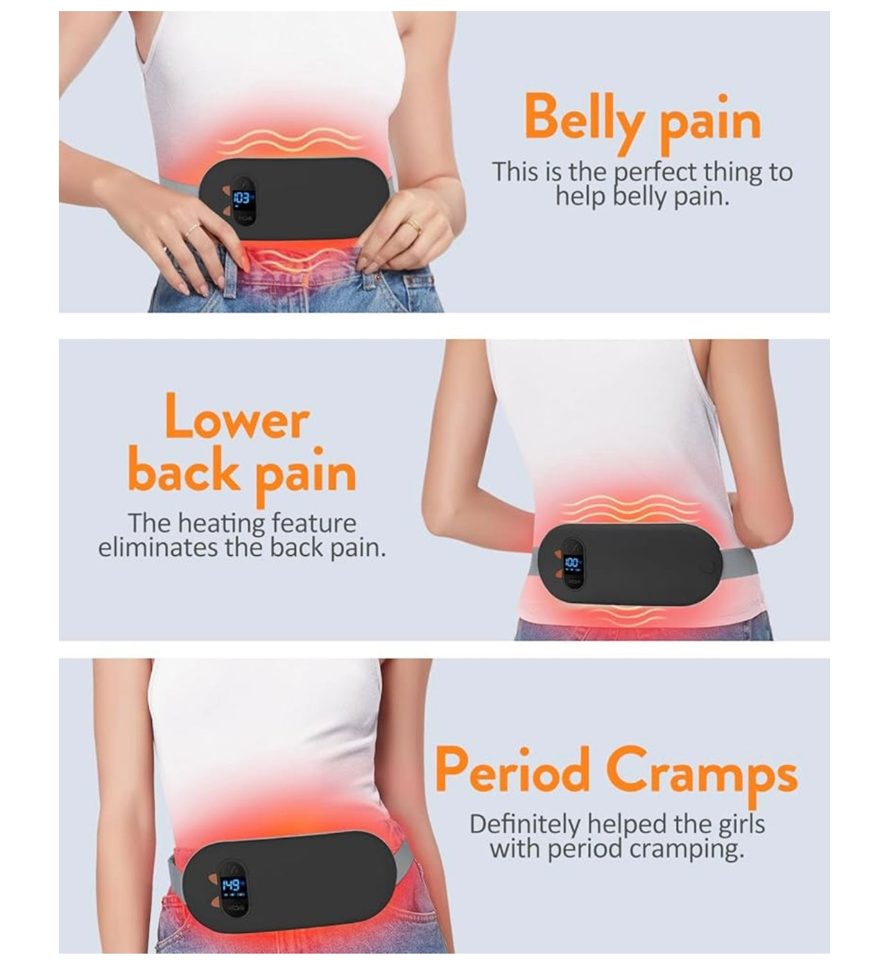 Shesangle Portable Cordless Menstrual Heading Pad and Massager.