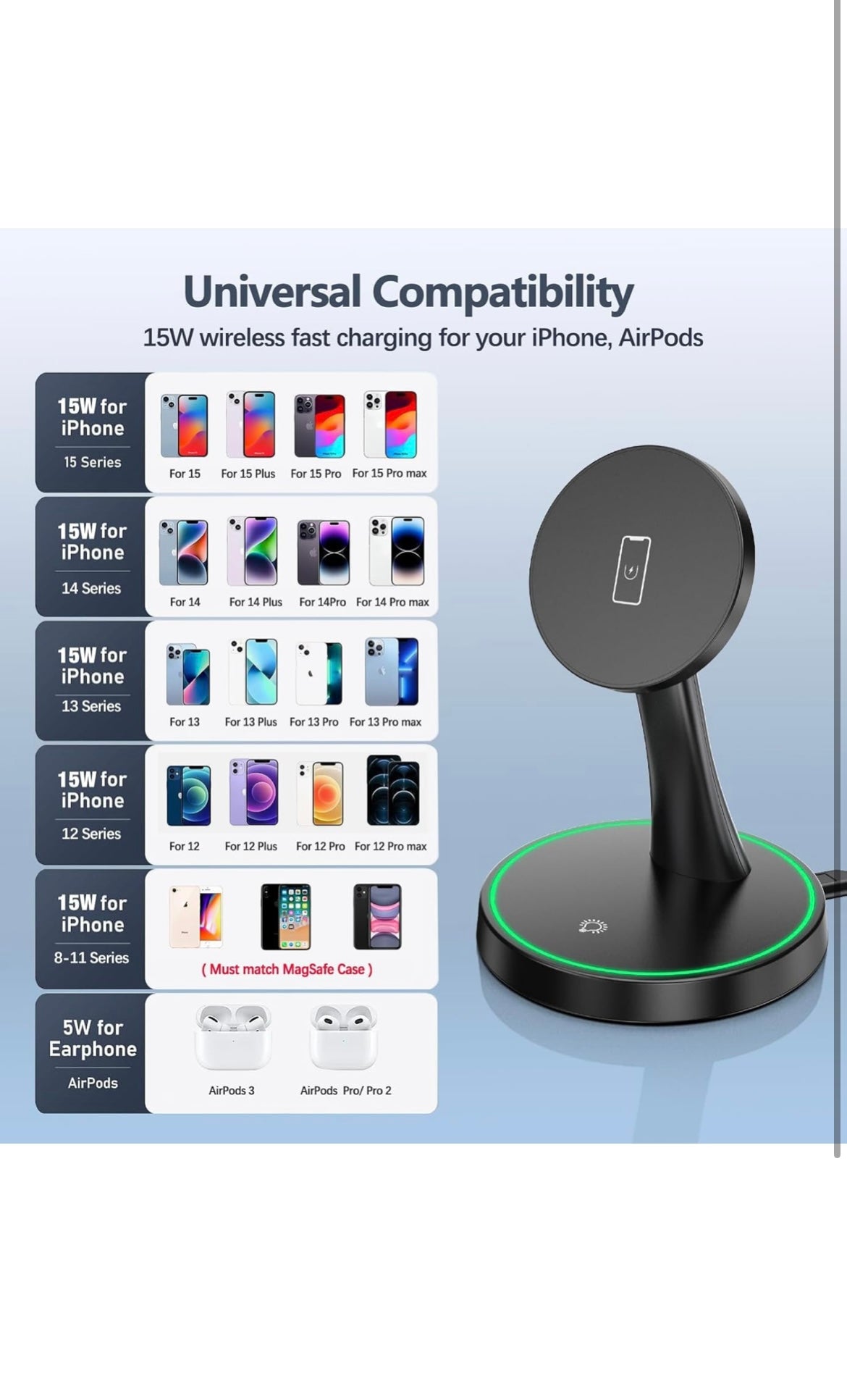 Magnetic wireless charger stand 2 pack
