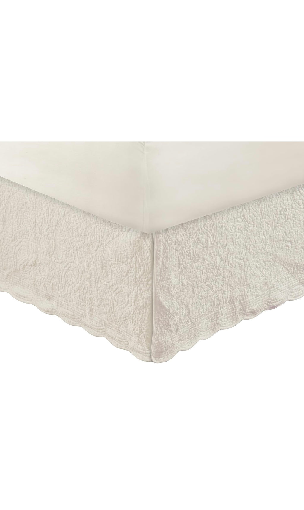Paisley quilted cotton bed skirt