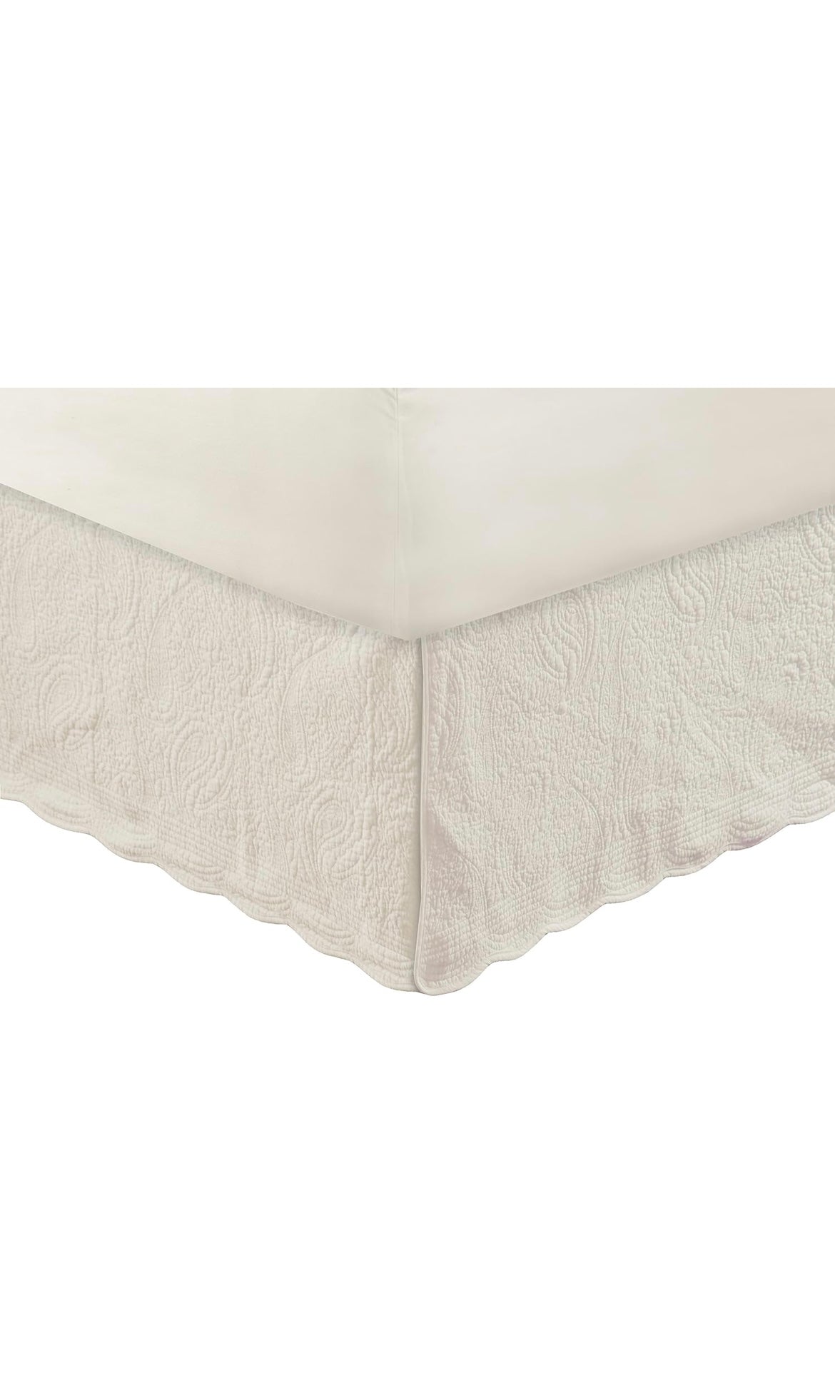 Paisley quilted cotton bed skirt