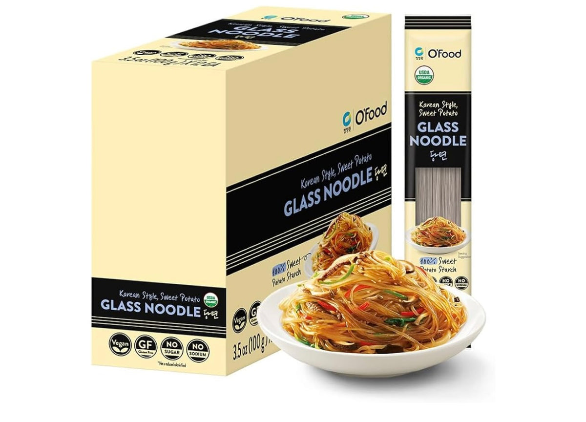 Premium Korean Organic Glass Noodles – [12 Pack - 42oz] – Gluten-Free | Sugar Free | Sweet Potato Vermicelli | Vegan & No Sodium | Low-Calorie Rice & Pasta Alt. for Stir-Fry, Soup & Asian Recipes - O’food