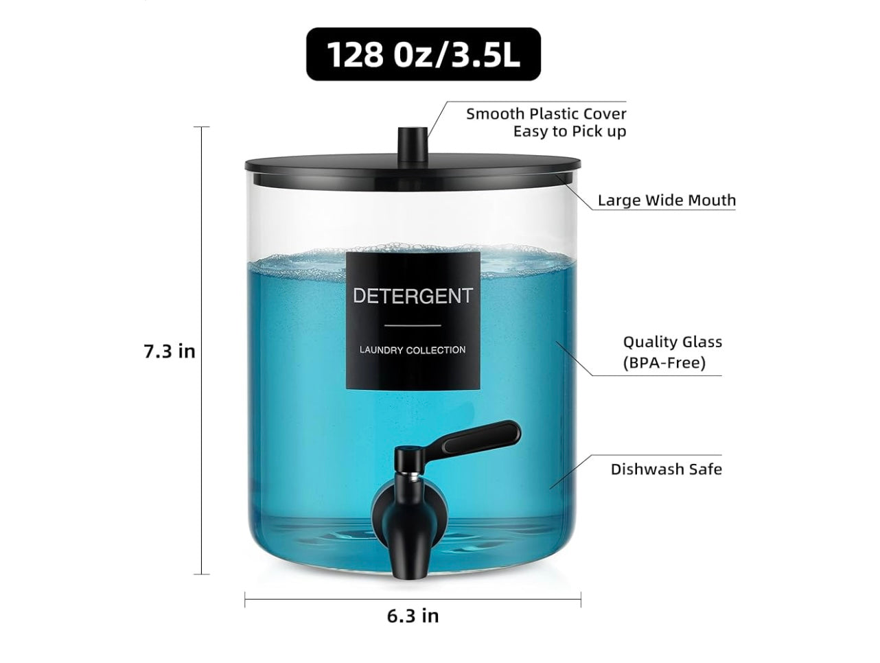 Set of 2 Glass laundry Detergent Dispensers.