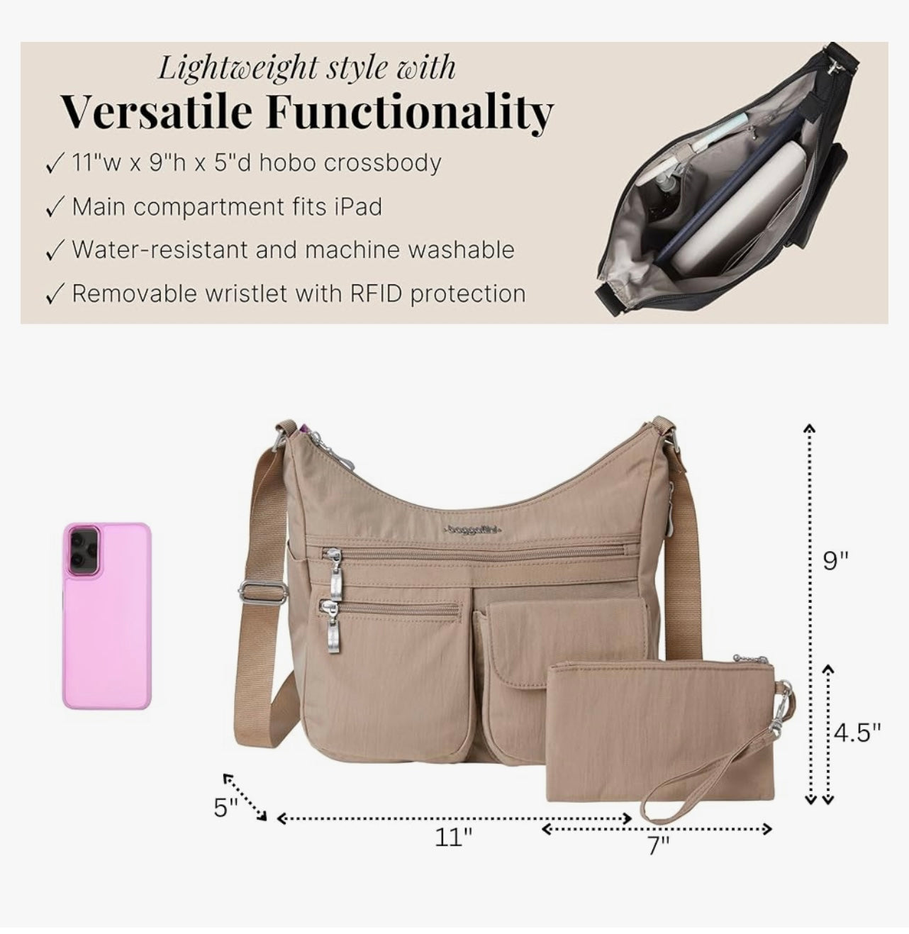 Baggallini Women’s Everywhere Bag Crossbody.