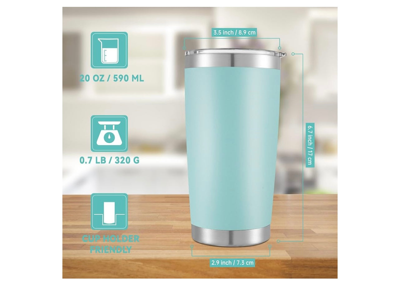 Cool Yoleb 20oz Turquoise Metal Tumblers.
