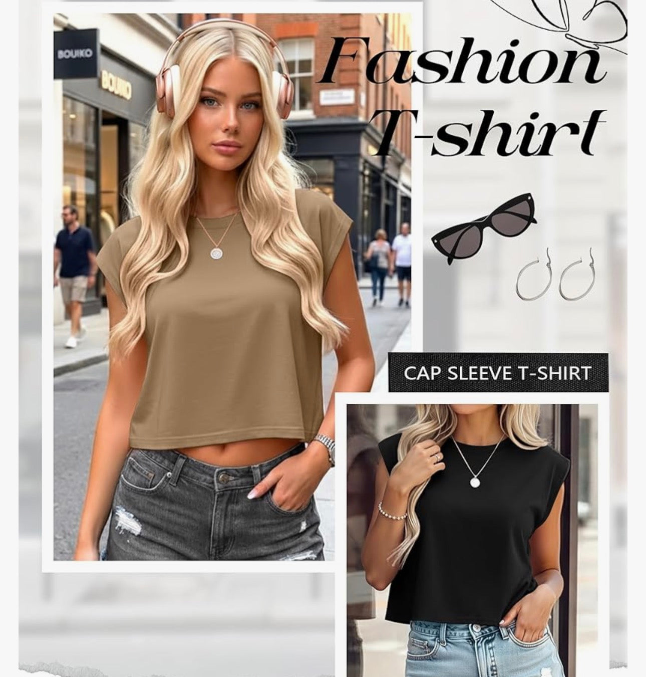 Oakgarden 3 Pack Women's Crop Tops Cap Sleeve Cropped T Shirts Crew Neck Loose Fit Summer Casual Tees 2026