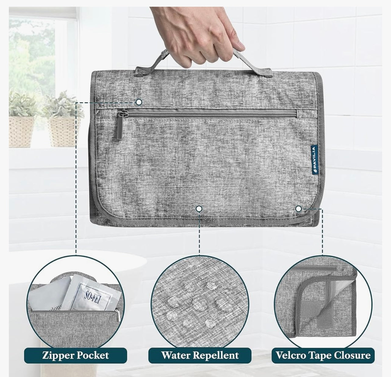 Pavilia Hanging Toiletry Bag.