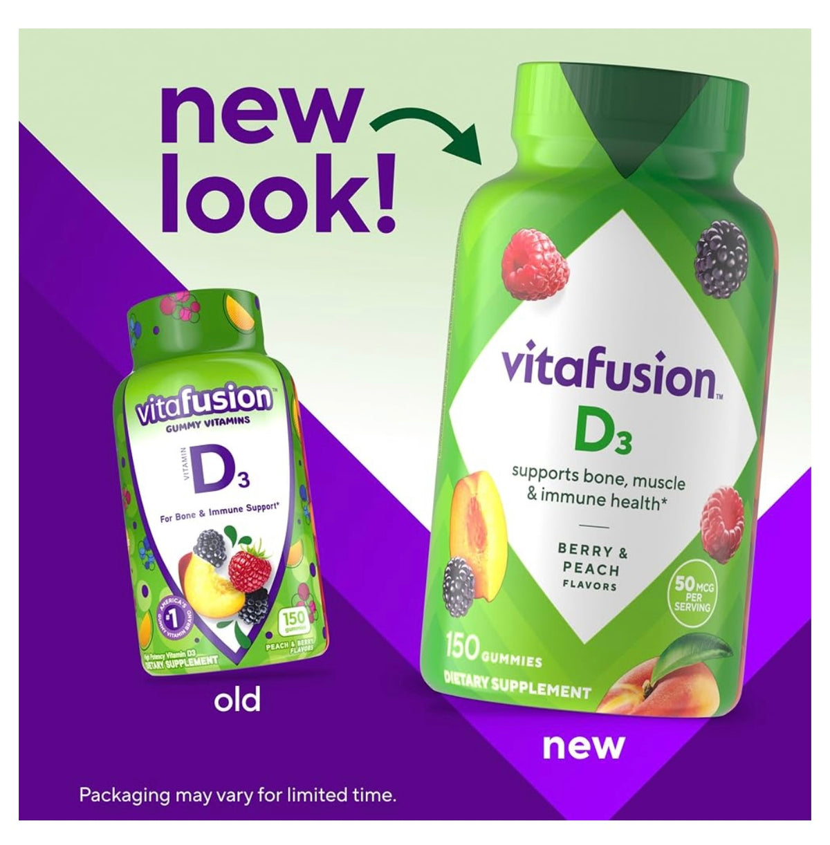 Vitafusion Vitamin D3 Gummies | 2000 IU (50 mcg) Per 2 Gummies. Exp 02/2028.