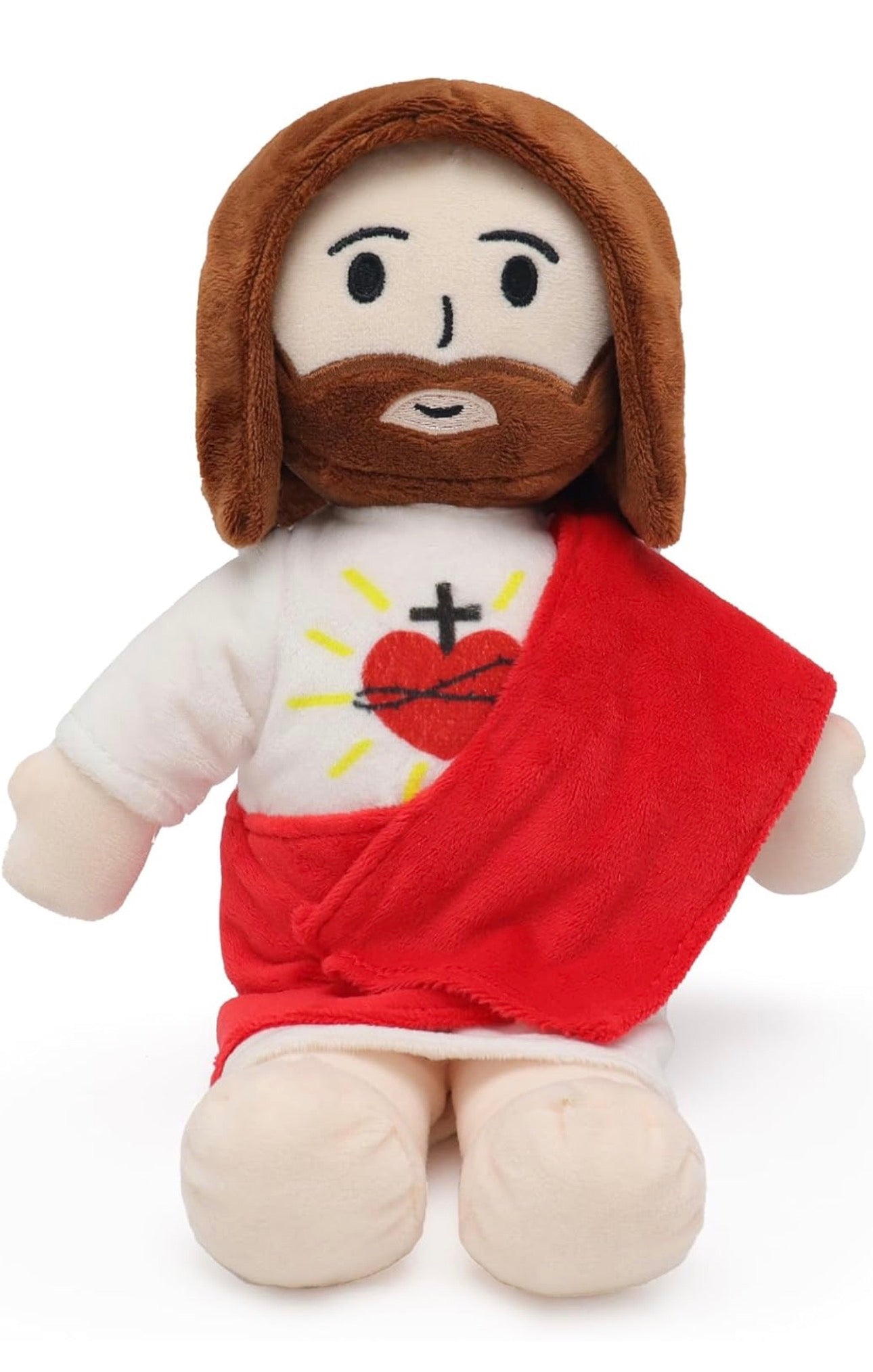 13" Jesus Plush Toy Heart of Jesus Plushie Savior Stuffed Doll for Church Sunday School Religious Easter Gift for Children Kids