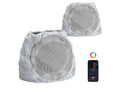 Beige Solar LED Stone with Bluetooth Speaker.