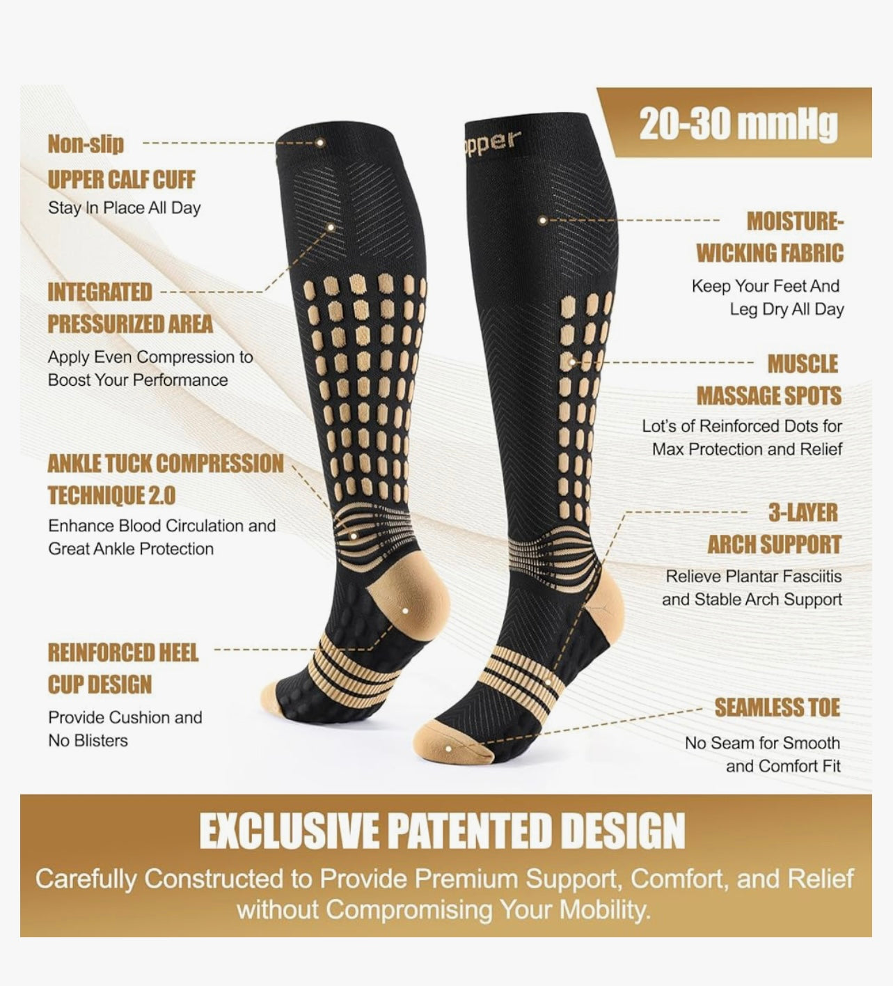 Neenca YSW004 Copper Compression Socks.