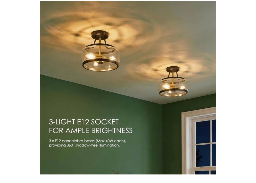 Oiyam Semi Flush Mount Ceiling Light.