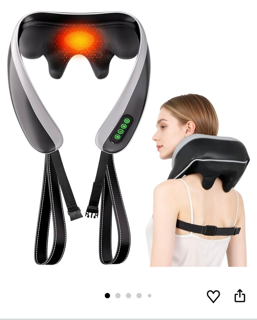 Neck and shoulder massager with heat