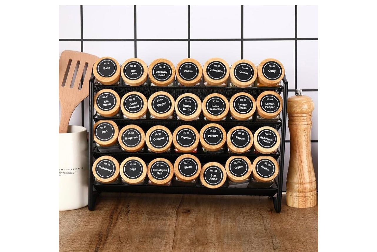 Spice jars with Labels.