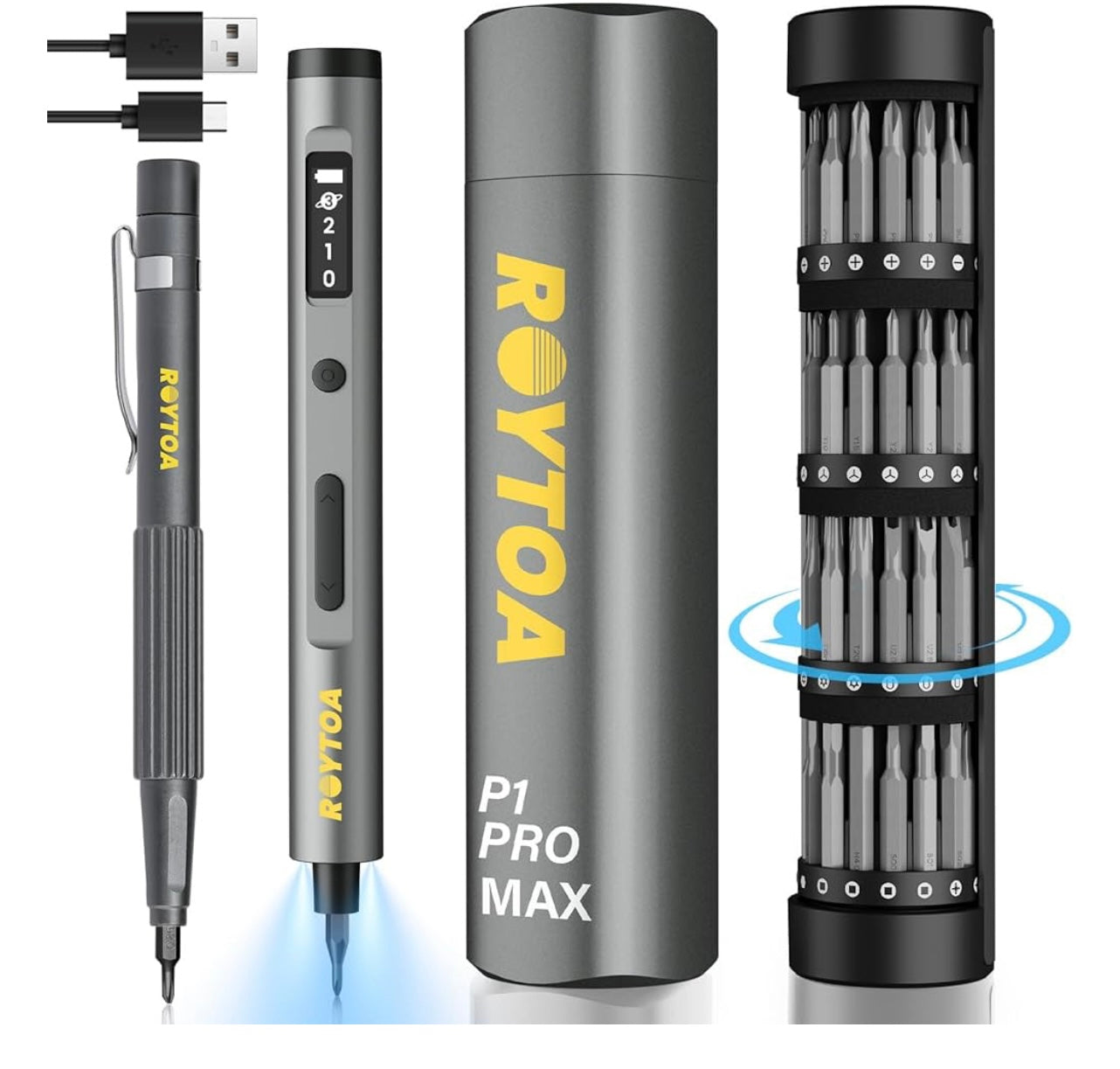 ROYTOA 81 pieces precision Electric screw driver set