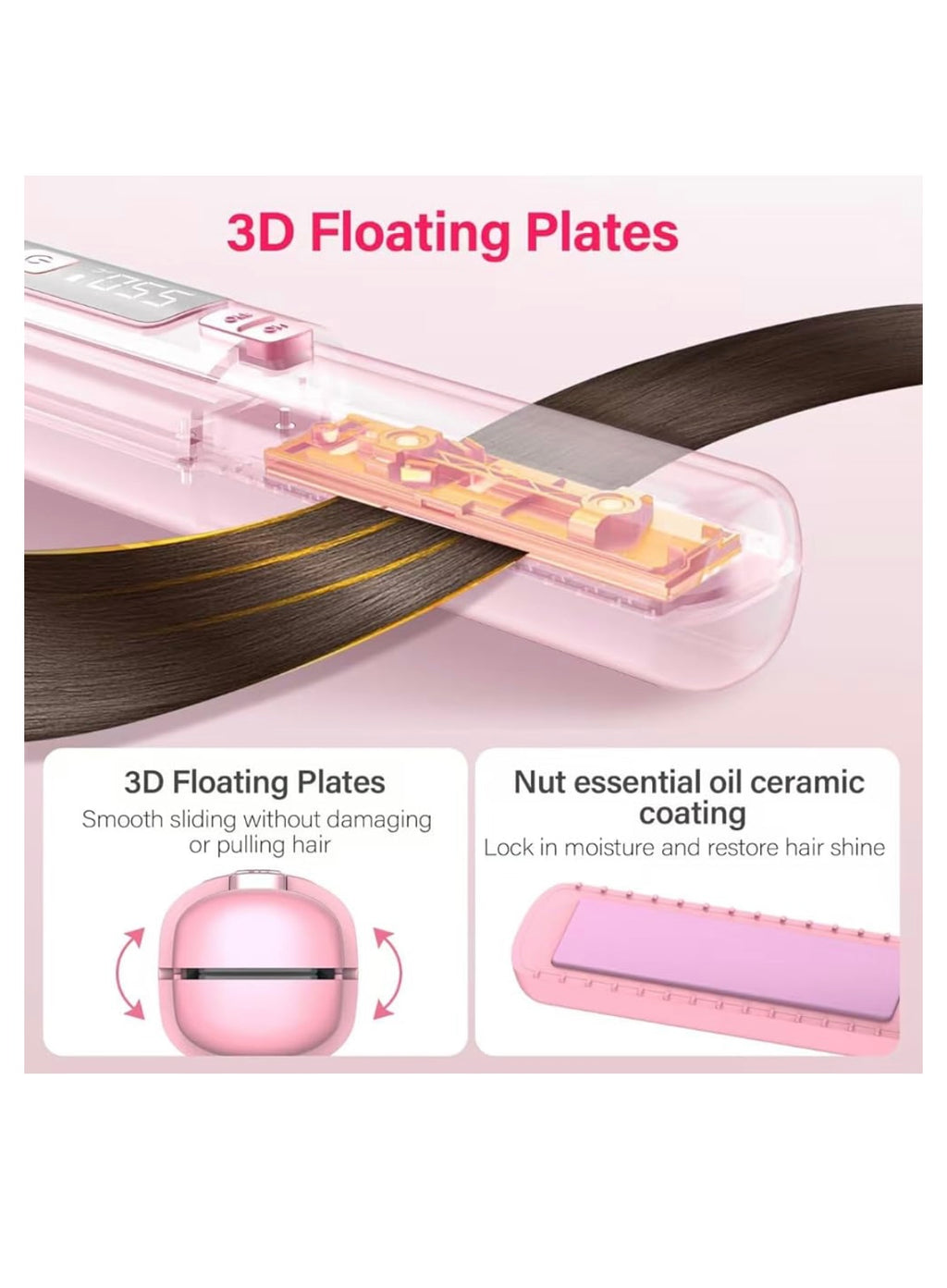 Cordless hair straightener and curler