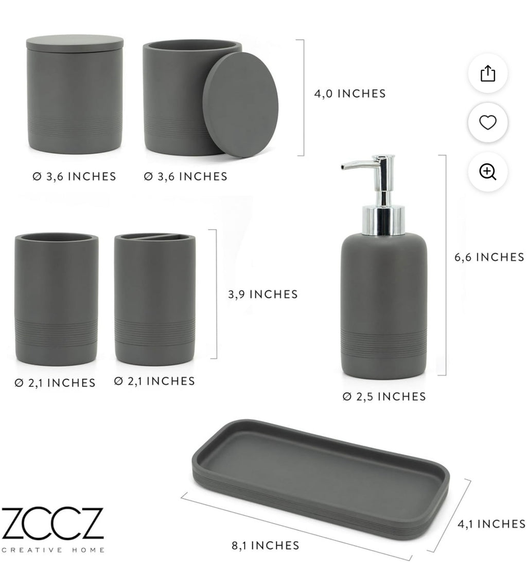 ZCCZ Creative Home Bathroom Accessory Set.