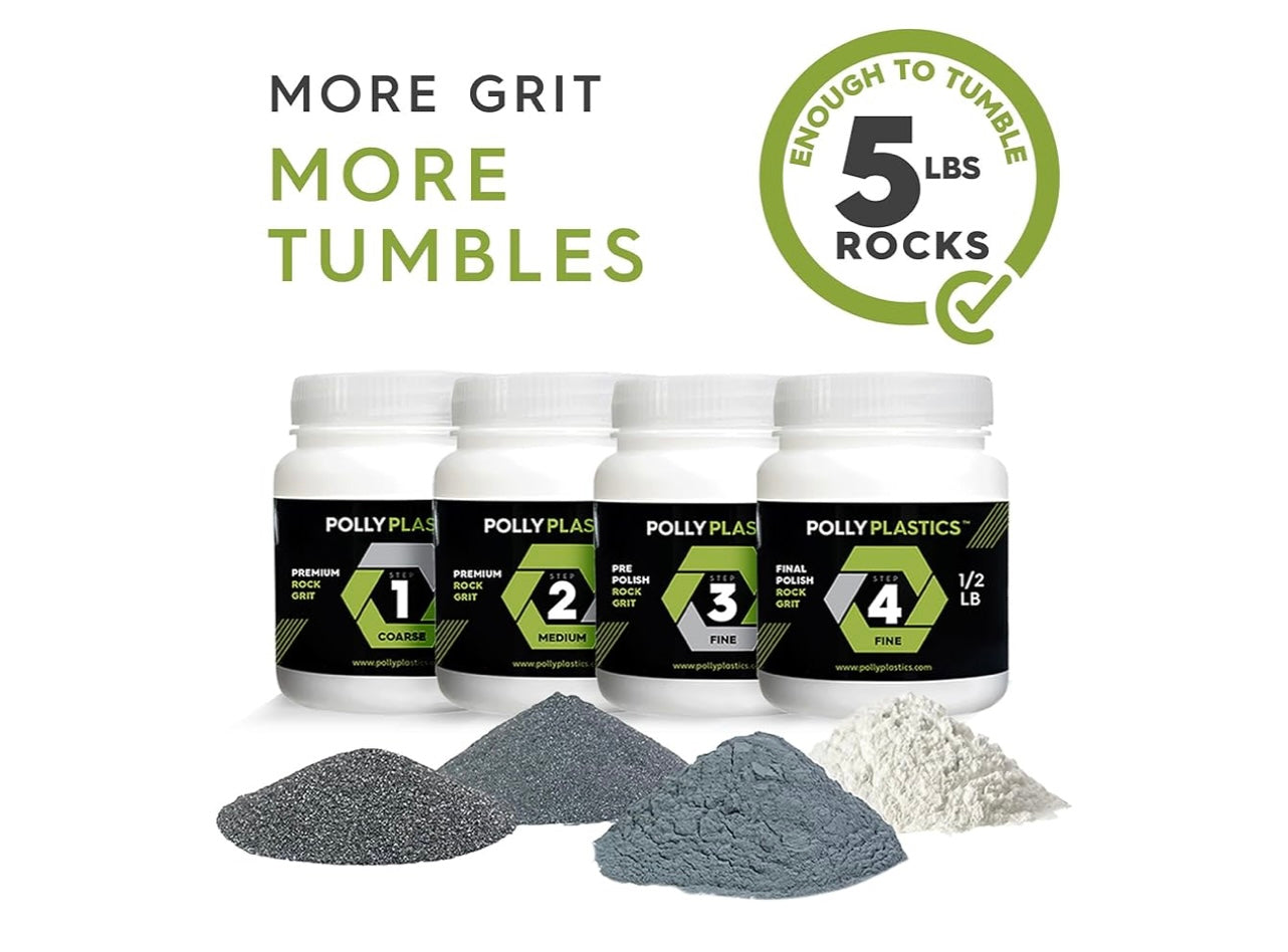 Polly Plastics Rock Tumbler Grit and Polish Refill.
