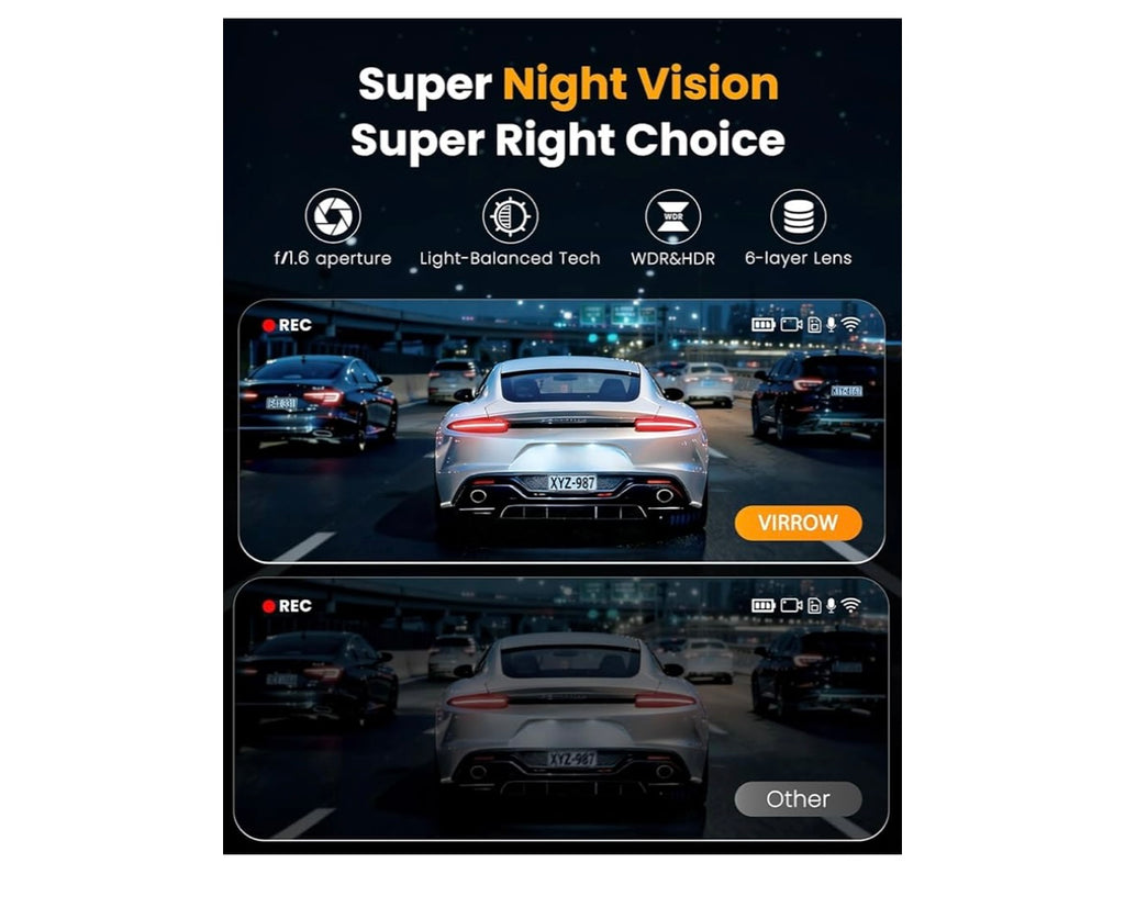 Dash cam front rear inside