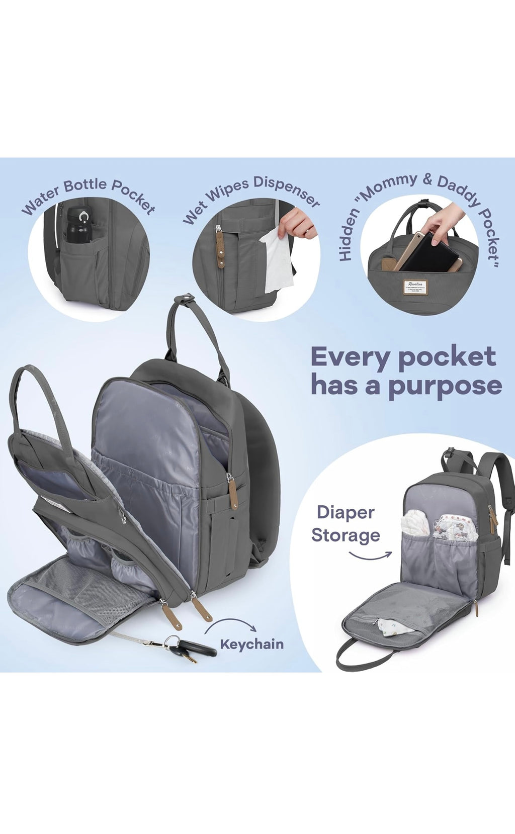 Diaper bag backpack