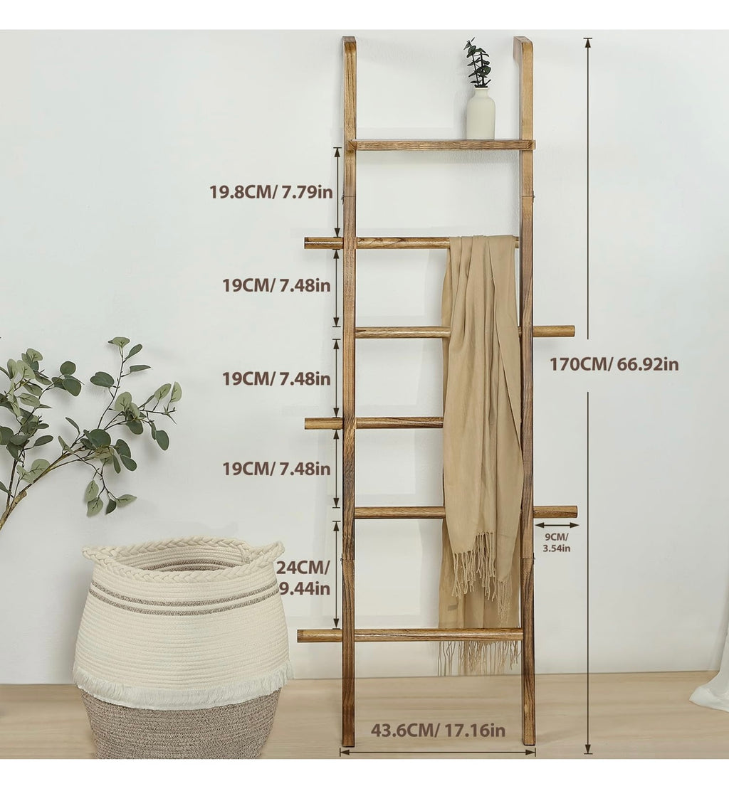 Taozum 5 Tier Farmhouse Blanket Ladder.