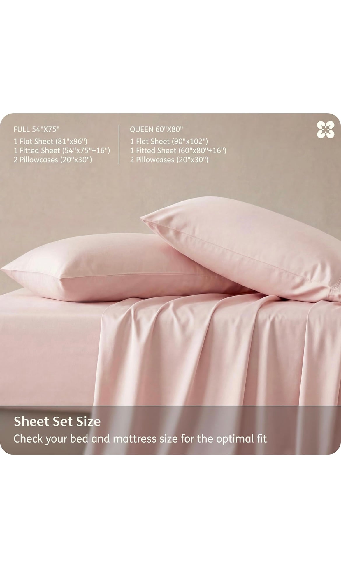 Bedsure queen sheet set pink