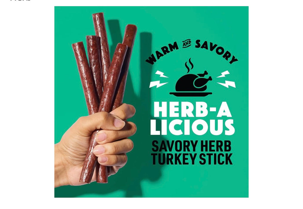 Lorissa's Kitchen Herb-A-Licious Savory Turkey Sticks - (Pack of24) 1 oz. Best by 10/29/2027.