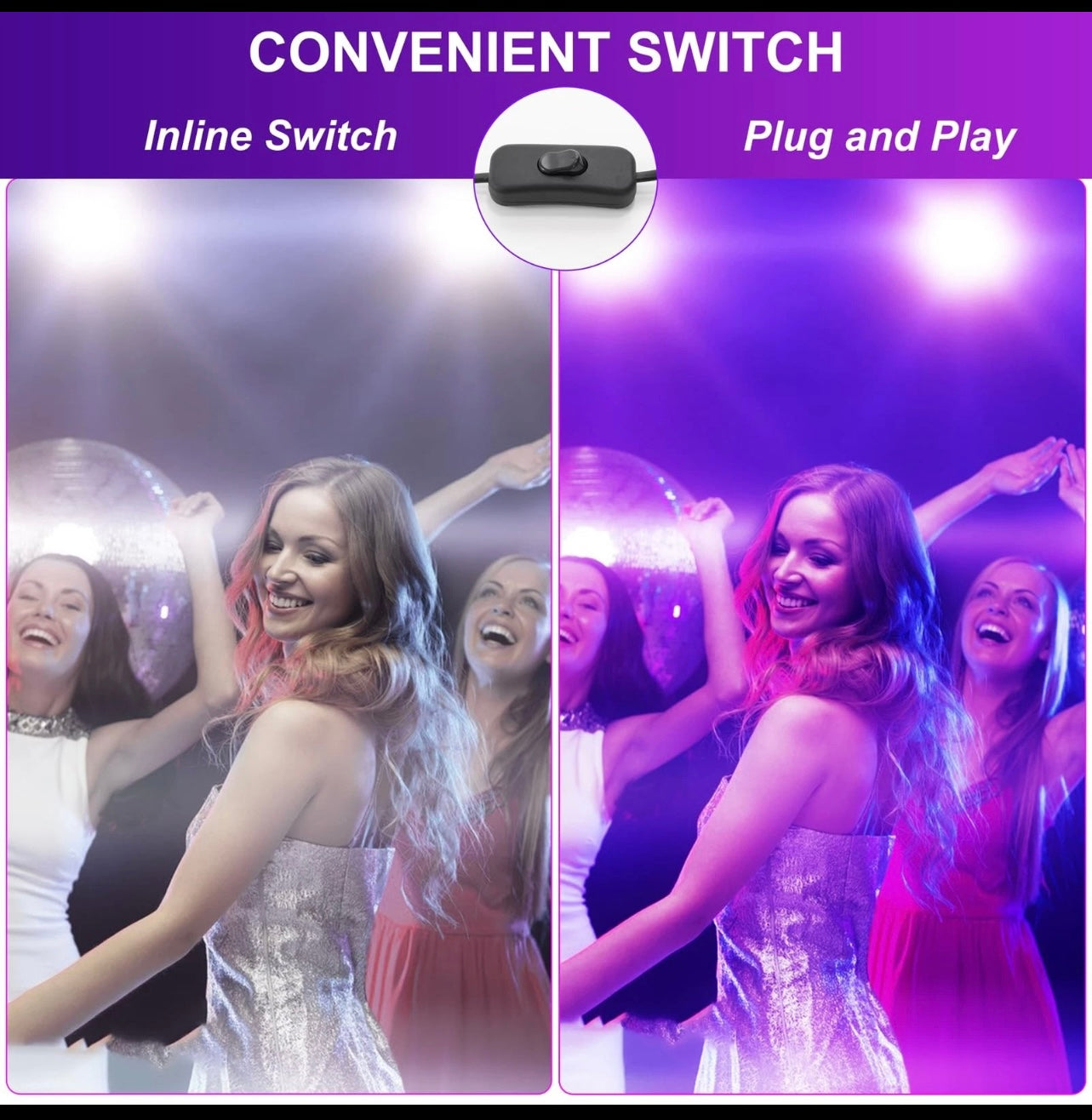 Waygor 300watt LED Black Flood Lights For Glow Parties.