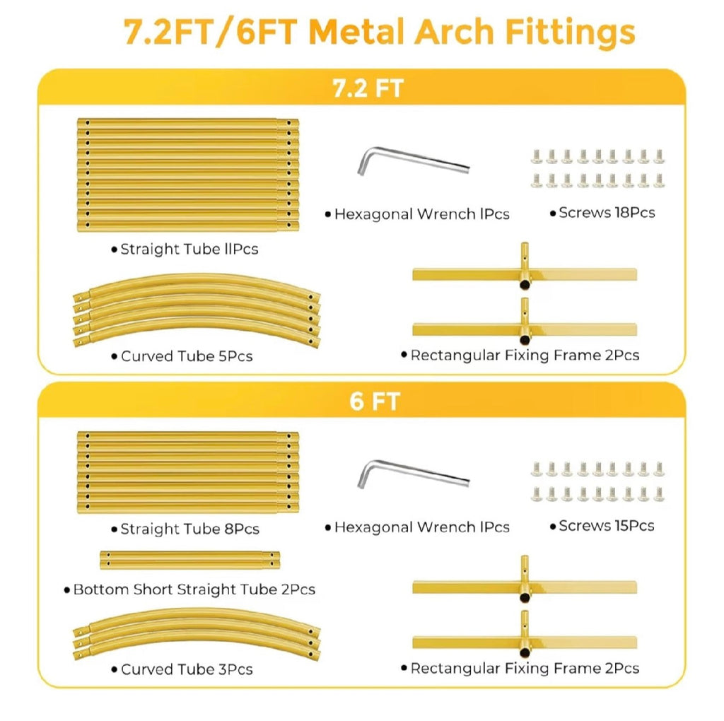 Metal Arch Backdrop Stand, 7.2FT+6FT Wedding Arch Frame.