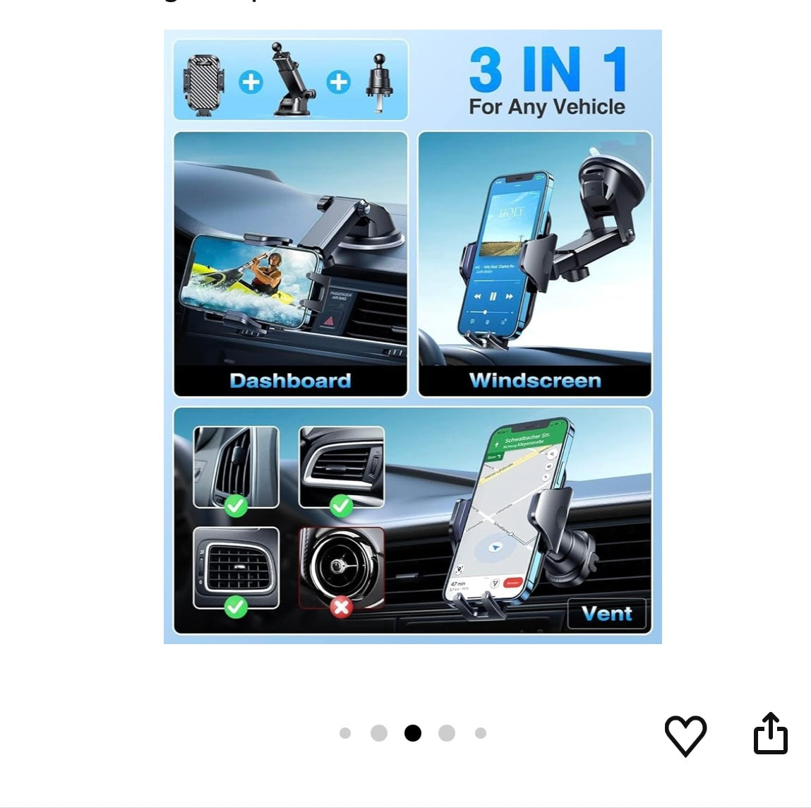 Vanmass car phone mount