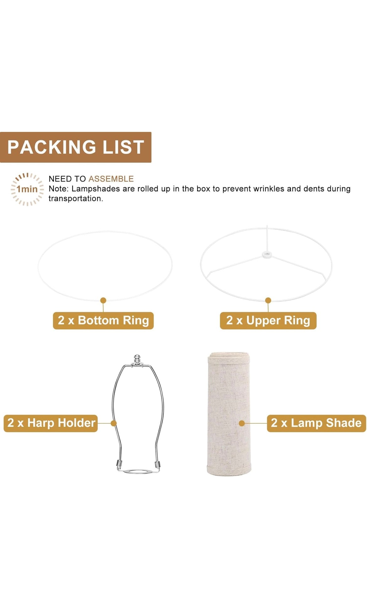 Fabric lamp shades 2 pack