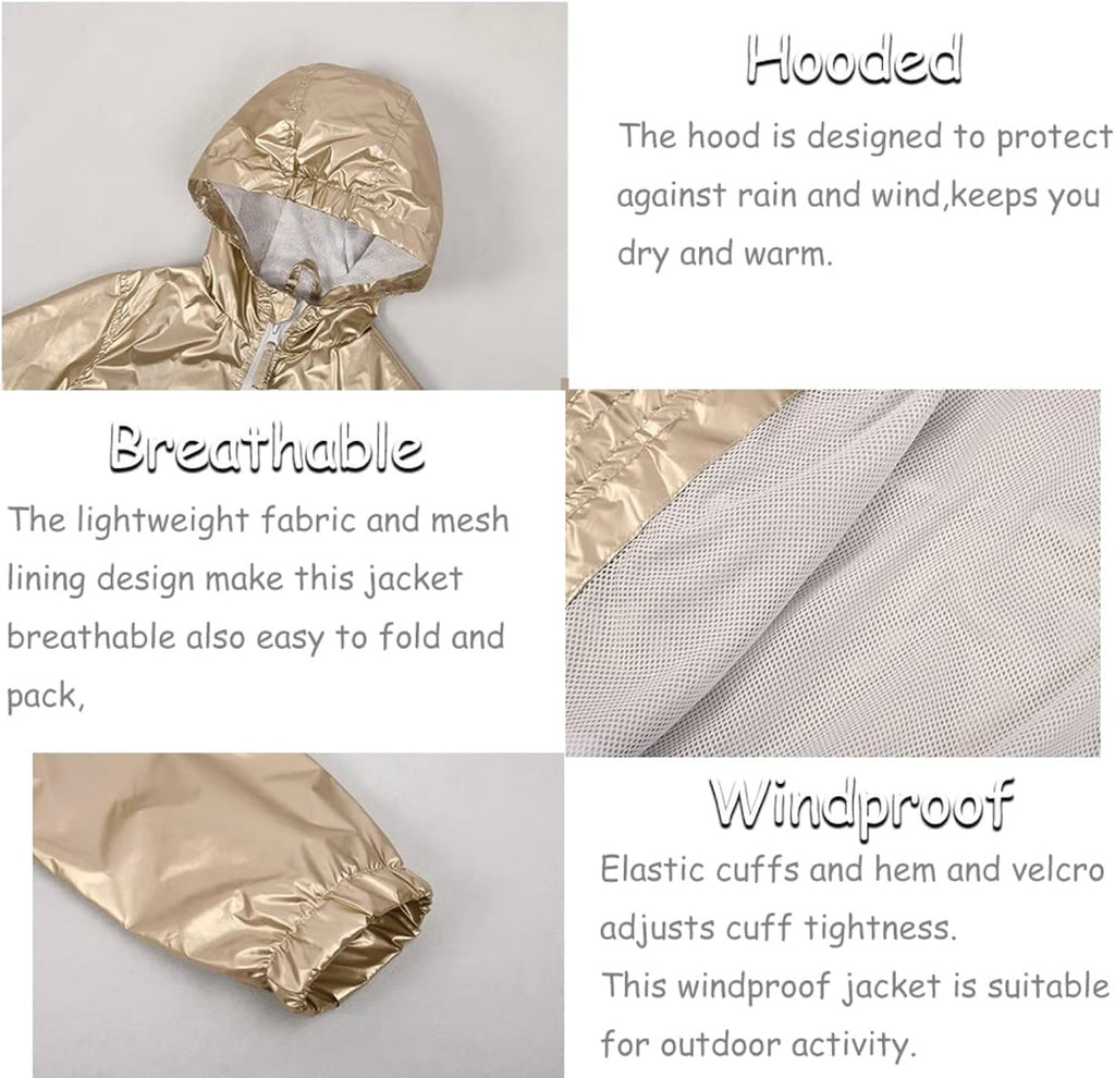 Girls Waterproof Rain Jacket Windbreaker Lightweight Coat Kids Raincoat Outerwear