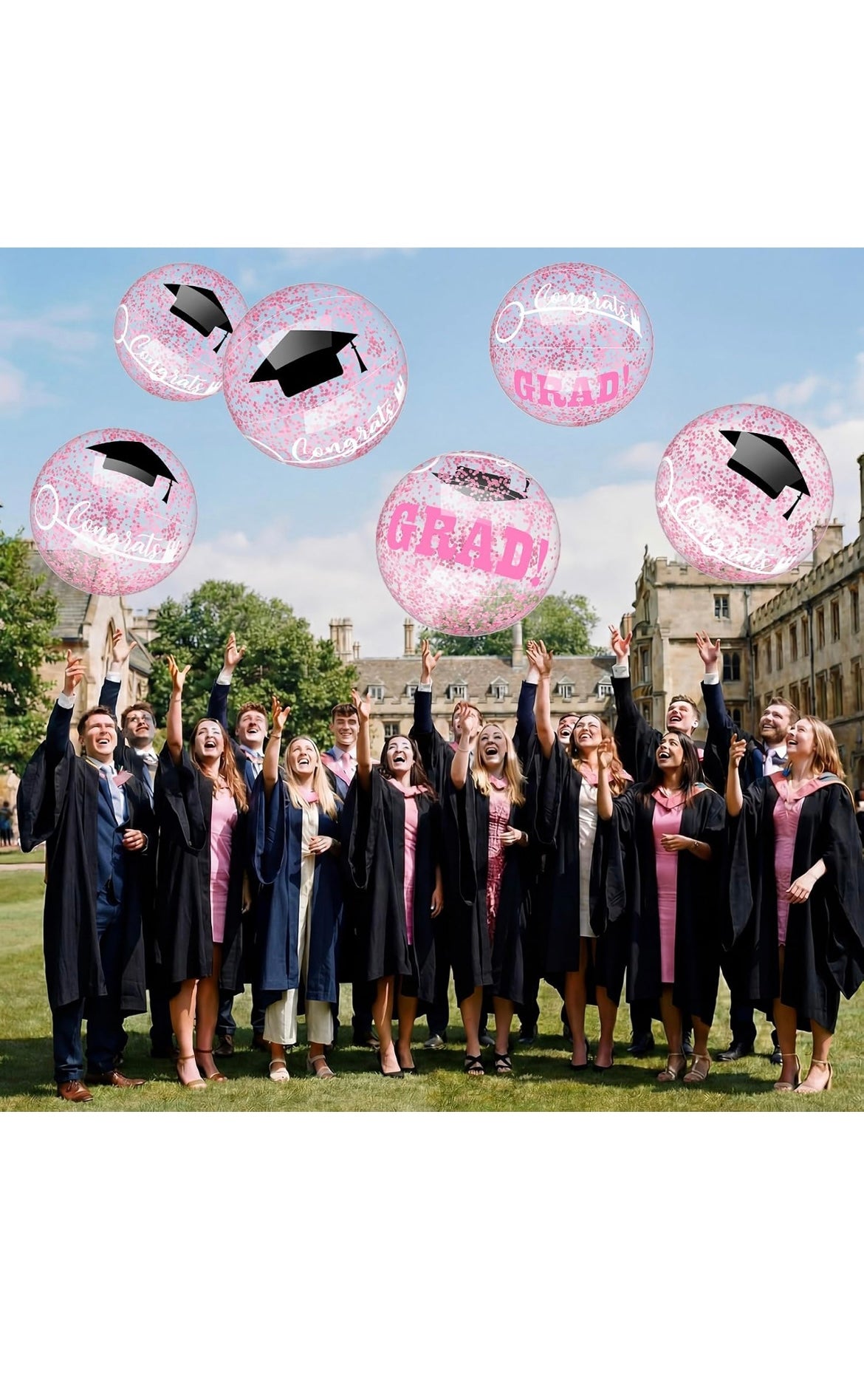 Pink 10 Pcs 16 Inch 2026 Graduation Beach Balls