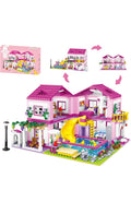 Csnrhg pink summer pool villa building bock set