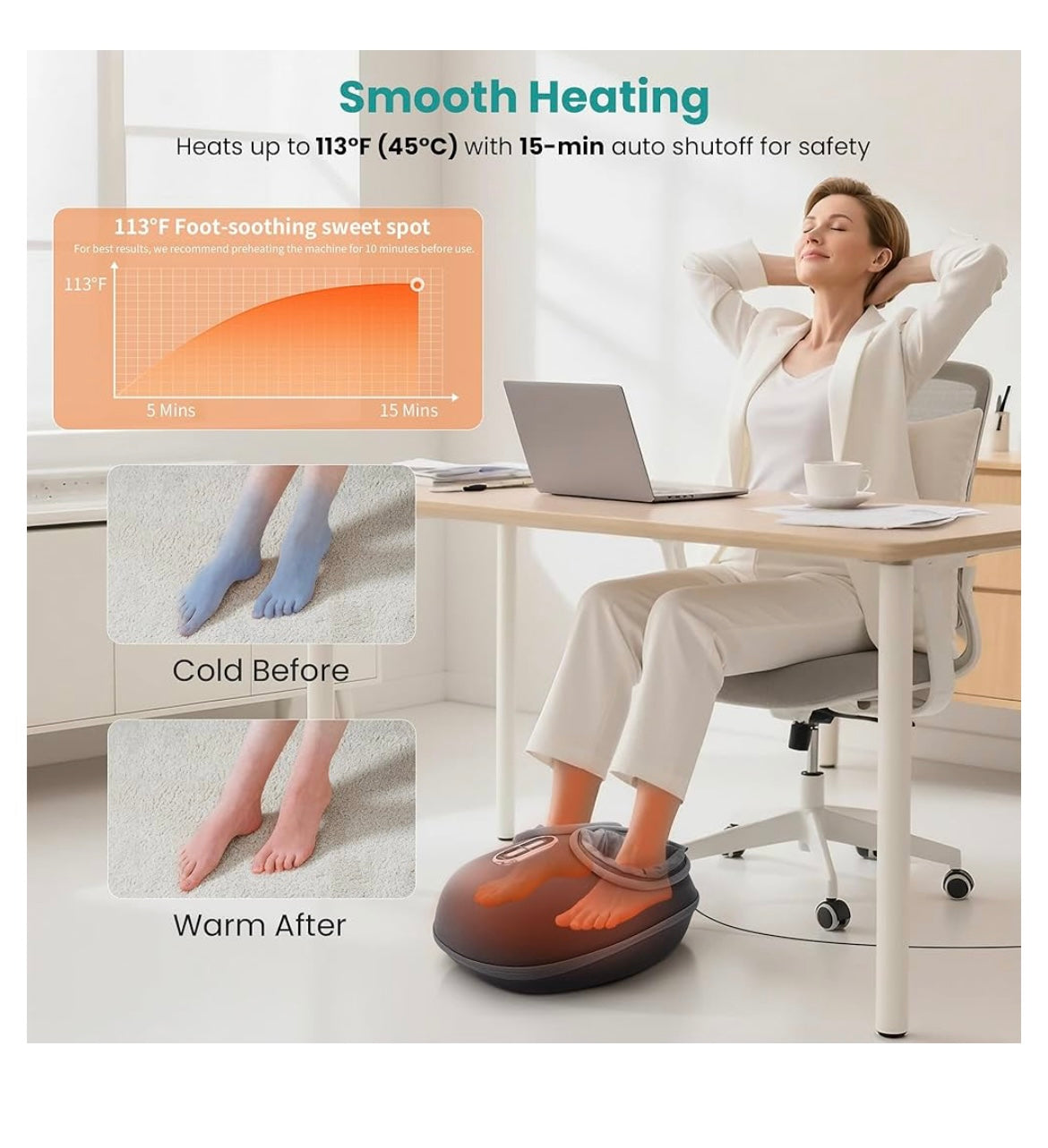 Foot massager with heat