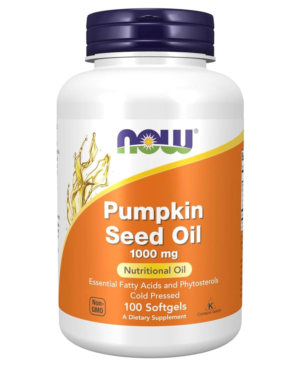 Now Pumpkin Seed Oil 1000 mg 100 softgels. Best by 09/2027.