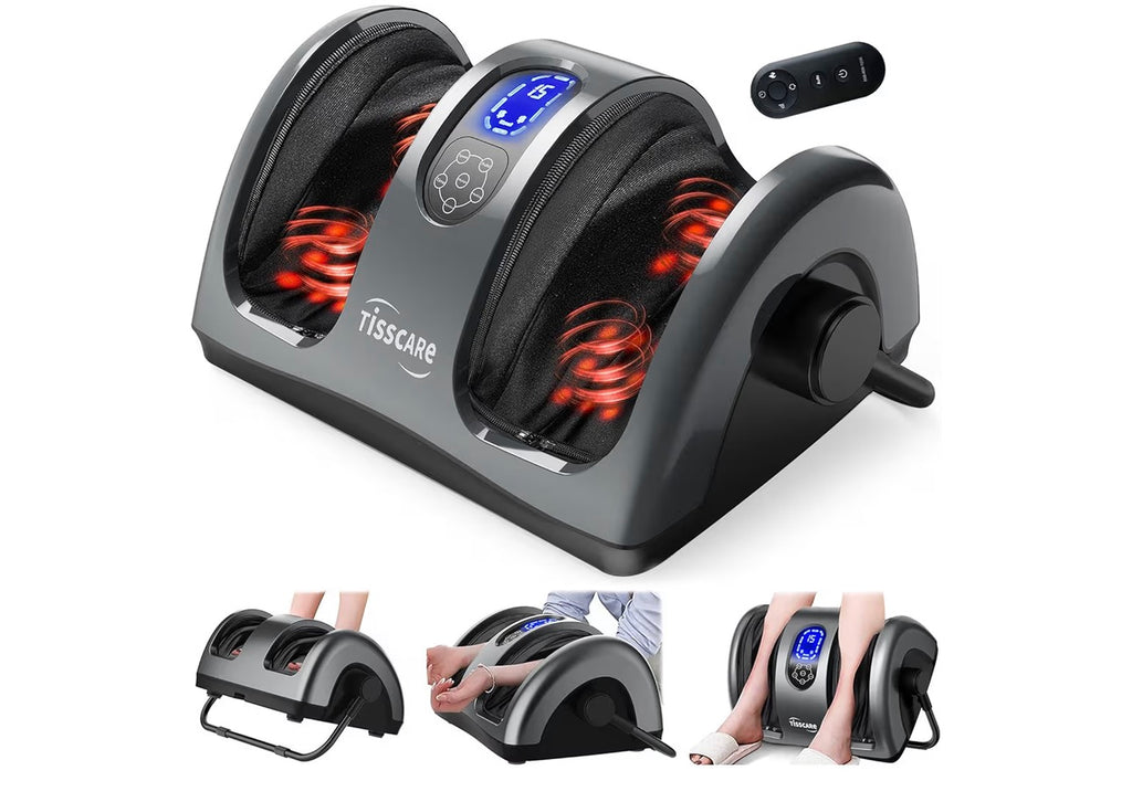 TISSCARE Shiatsu Foot Massager with Heat, FSA Eligible HSA Foot Massager for Plantar Fasciitis, Neuropathy, Circulation and Pain Relief, Massage Feet at Home/Office, Gift for Men and Women