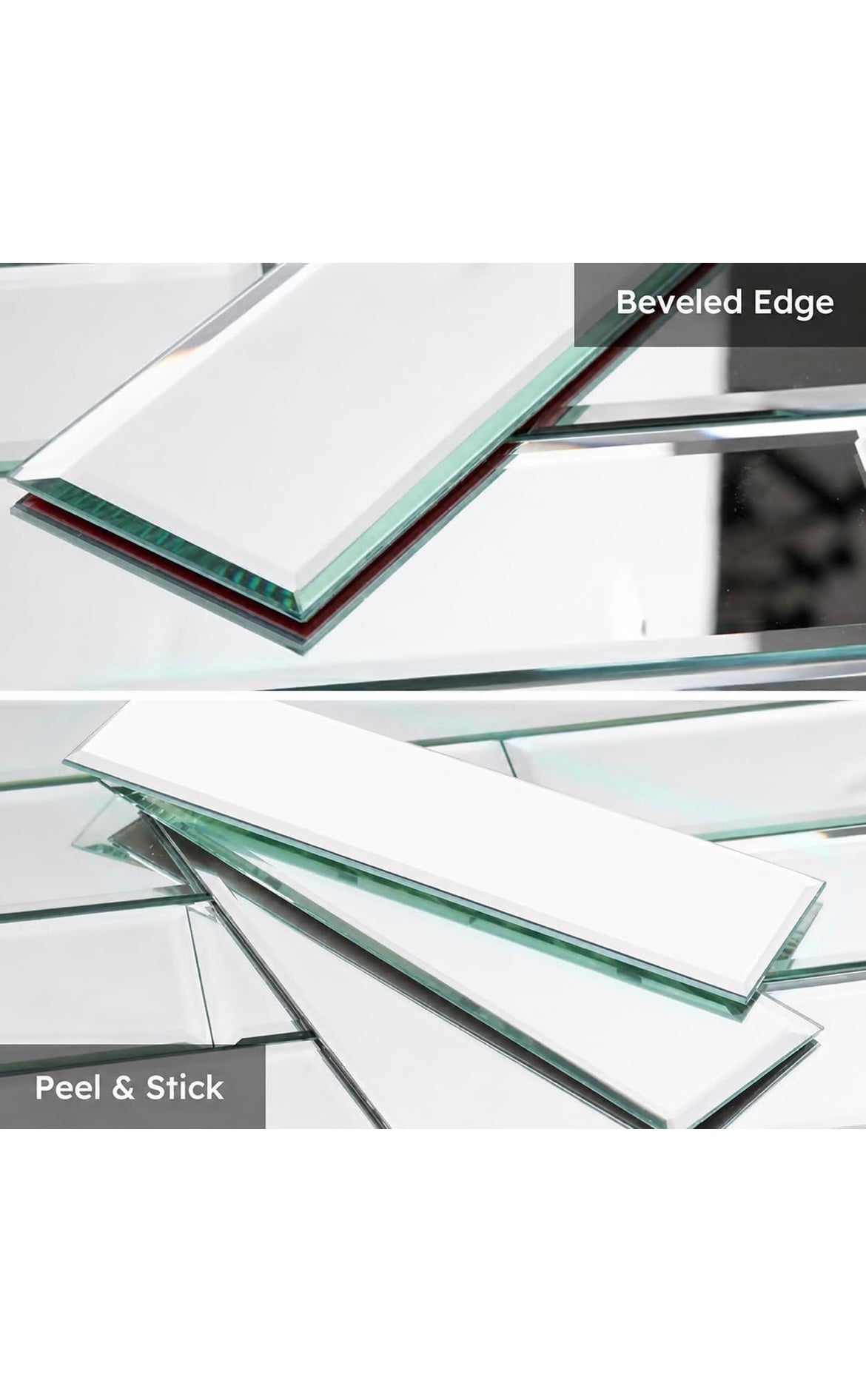 Peel and stick mirror backsplash tiles