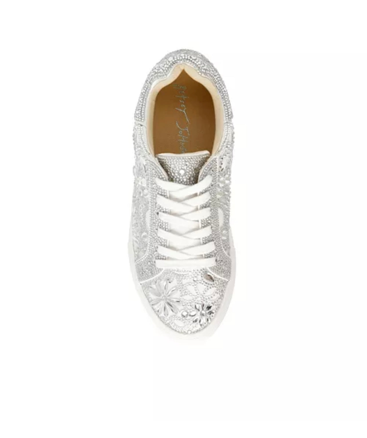 Betsey Johnson Women's Reily Rhinestone Lace-Up Sneakers. Size 9.5