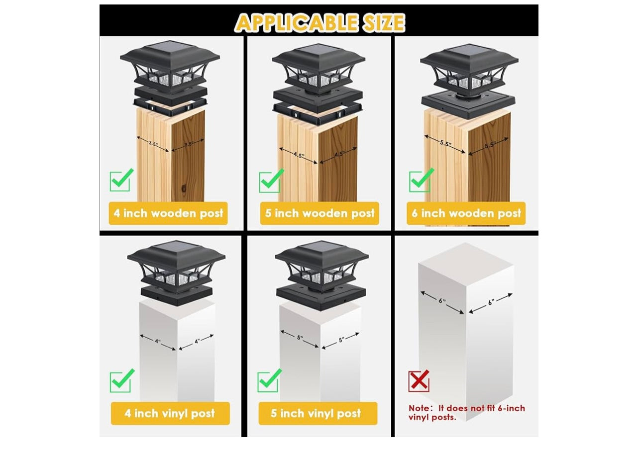 Damayca Solar Post Caps.