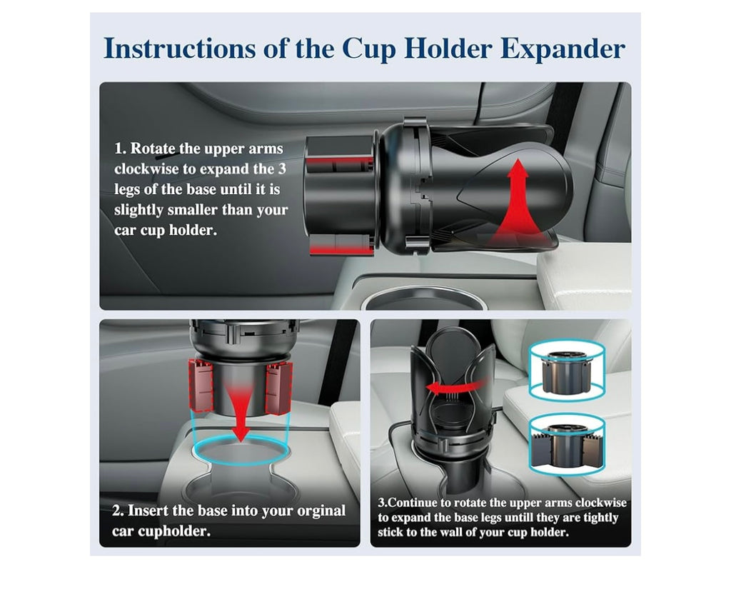 Car cup holder expander