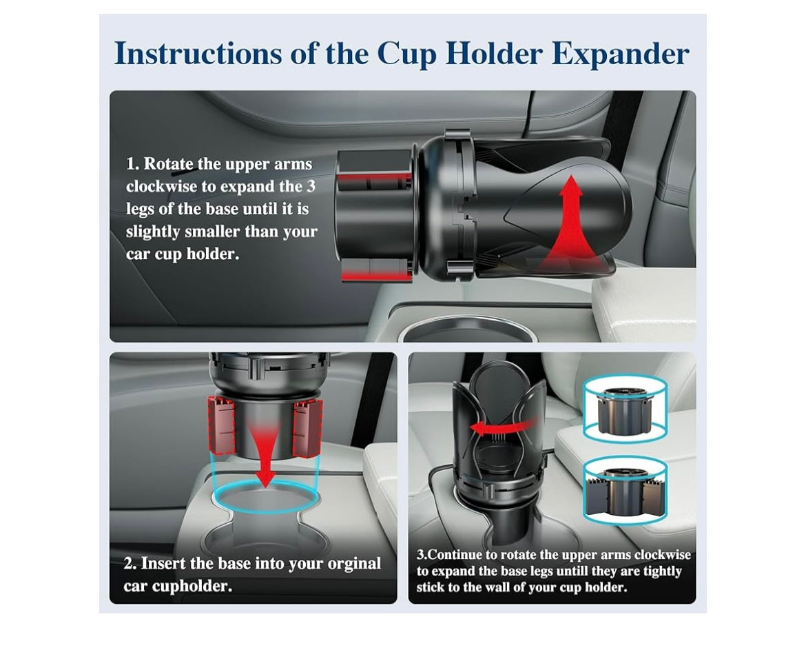 Car cup holder expander