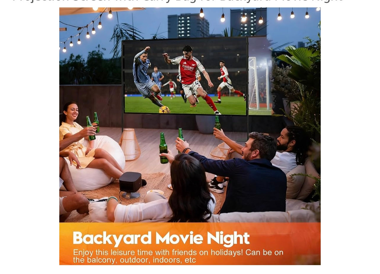 120” Outdoor Projector Screen With Stand.