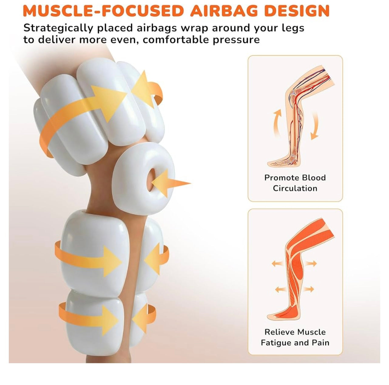 JzBrain Air Compression Leg Massager For Thigh and Calf.